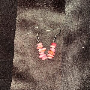 Pink Agate crystal earrings